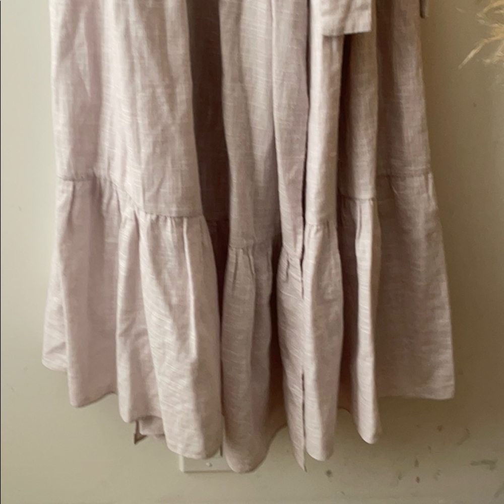 THE GREAT. Lavender Midi Dress with Ruffle Sleeves - Picture 8 of 9